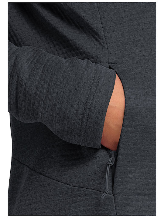 Fleece Women's Cardigan with Zipper Grey
