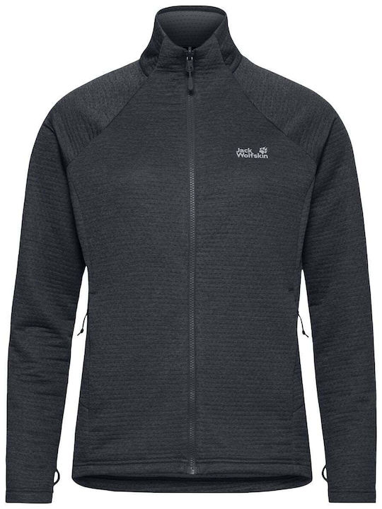 Fleece Women's Cardigan with Zipper Grey