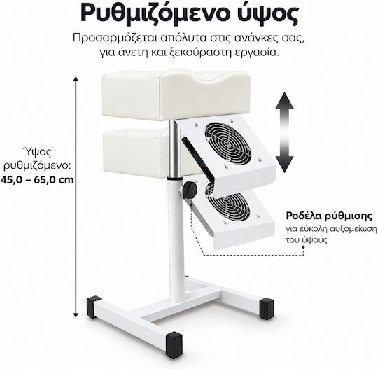 Crisko Suport pentru picioare Cu roți Pedichiură 70cm Alb