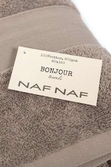 Naf Naf Handtuch Bonjour 30x50cm Vintage Grau Gewicht 600gr/m²