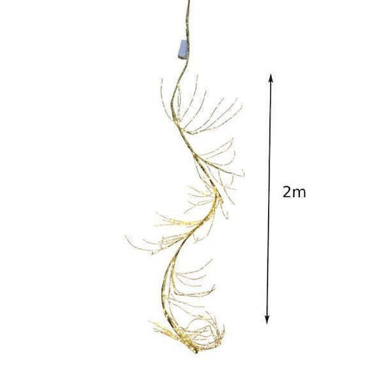 Christmas Decorative Illuminated Electric Branch Length 200cm Glitter Gold