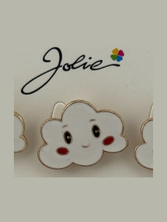 Set 12 Pinuri Mărțișor Copii Jolie Nor Design Alb