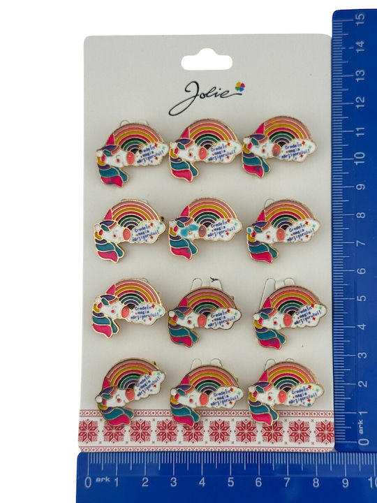 Set 12 Martisor Brooches Children Jolie Rainbow Unicorn Model Message Believe In Magic Martisor Multicolor