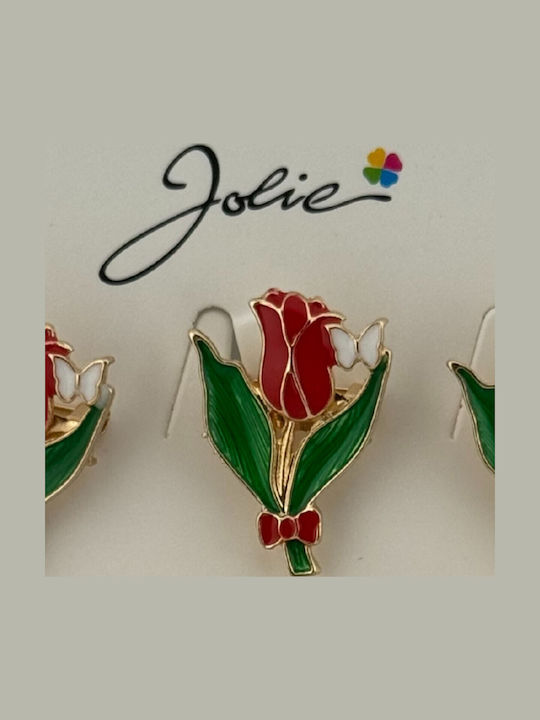 Set 12 Pinuri De Primăvară Mărțișor Design Lalea Roșie Jolie