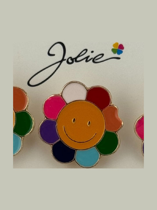 Set 12 Pinuri Mărțișor Copii Jolie Floare Zâmbitoare Design Multicolor
