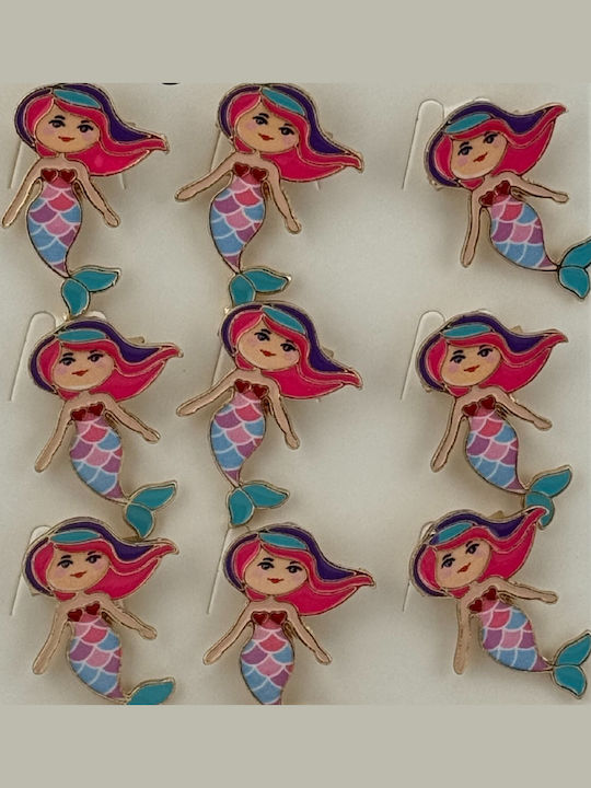 Set 12 Pinuri Mărțișor Copii Jolie Design Sirenă Multicolore