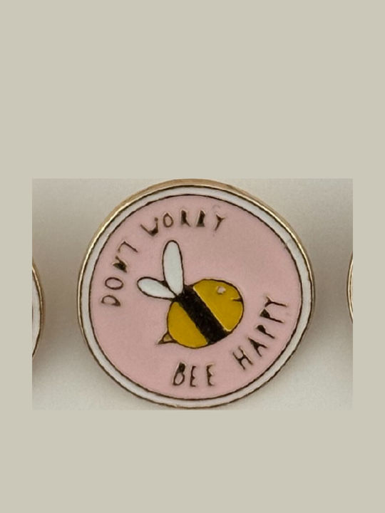 Set 12 Martisor Brooches Children Jolie Bee Model Message Don't Worry Bee Happy Pink Yellow