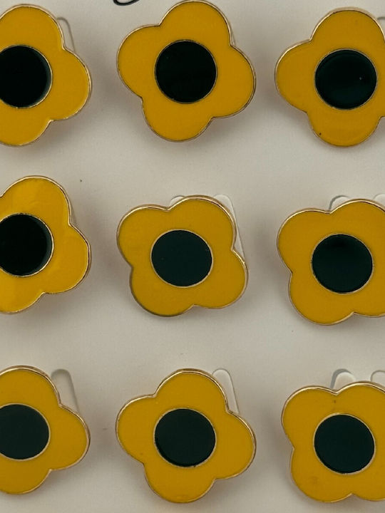 Set 12 Martisor Brooches Children Jolie Flower Model Yellow