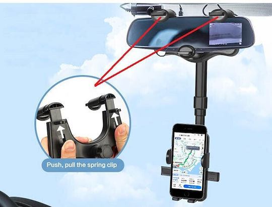 Flippy Suport auto pentru oglinda retrovizoare Rotativ 360 de grade Retractabil Multifuncțional Compatibil cu toate telefoanele mobile Finisaj carbon Negru