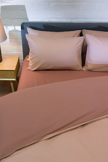 Viokarpet Duvet Cover Set 165x245cm Single With Pillowcase Hue Taupe Amber