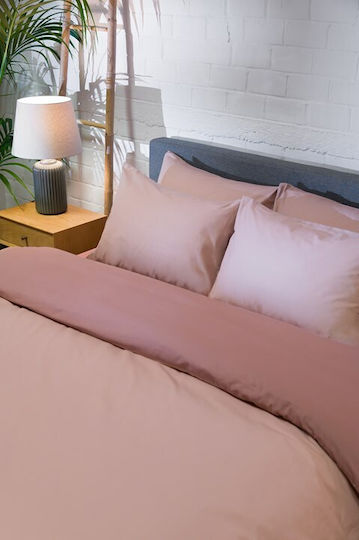 Viokarpet Duvet Cover Set 165x245cm Single With Pillowcase Hue Taupe Amber
