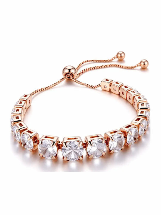 Adjustable Tennis Bracelet Rose Gold Shade