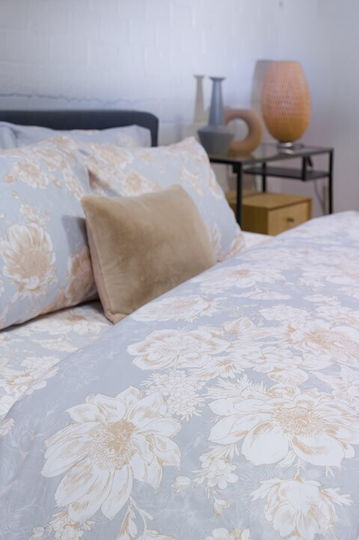 Viokarpet Duvet Cover Set 225x245cm Double With 2 Pillowcases Diamond 253 Pearl Sky