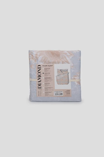 Viokarpet Duvet Cover Set 225x245cm Double With 2 Pillowcases Diamond 253 Pearl Sky