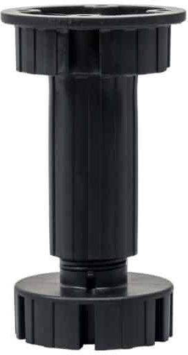 Picior de mobilier din plastic cu reglaj 12cm Negru