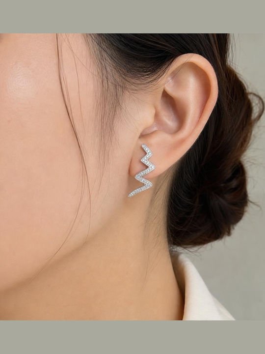 Jolie Silver Earrings with Stones
