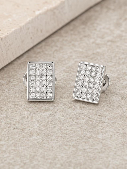 Jolie Silver Earrings with Stones