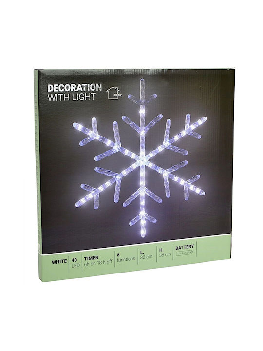 Hängendes Weihnachtsbaumschmuck Schneeflocke Beleuchtete Kunststoff Weiße 33x38cm