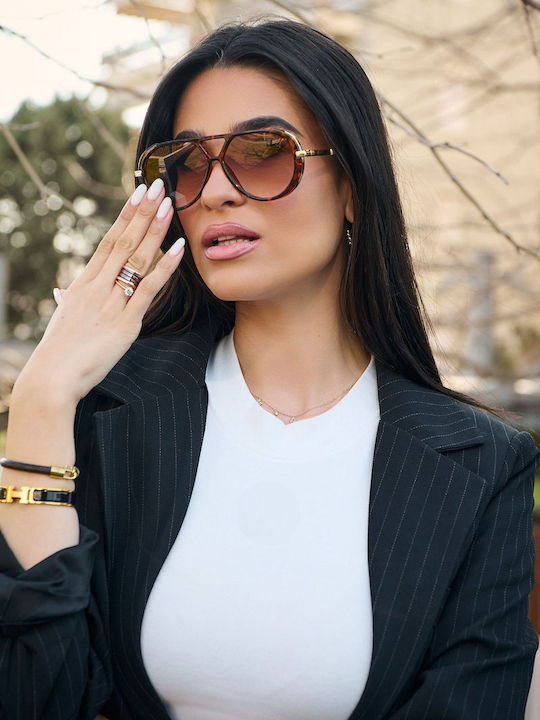 Leegio Damen Sonnenbrillen mit Braunen Rahmen und Braunen Verlaufsfarben Gläsern