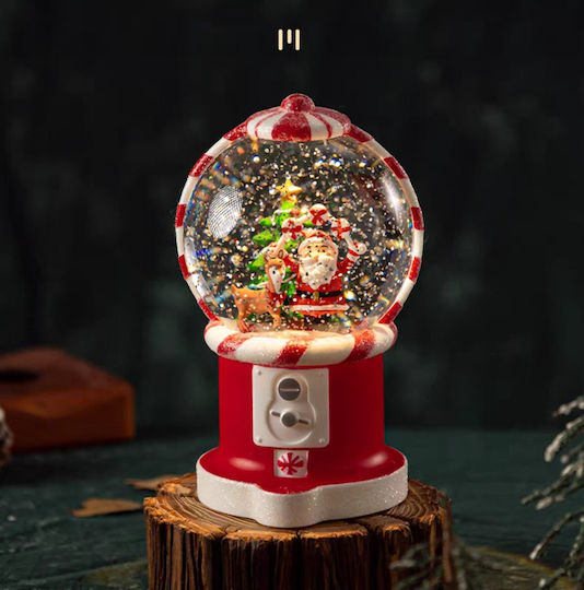 Коледна Декоративна Снежна Топка с Звук и Led Осветление Retro Gumball Machine