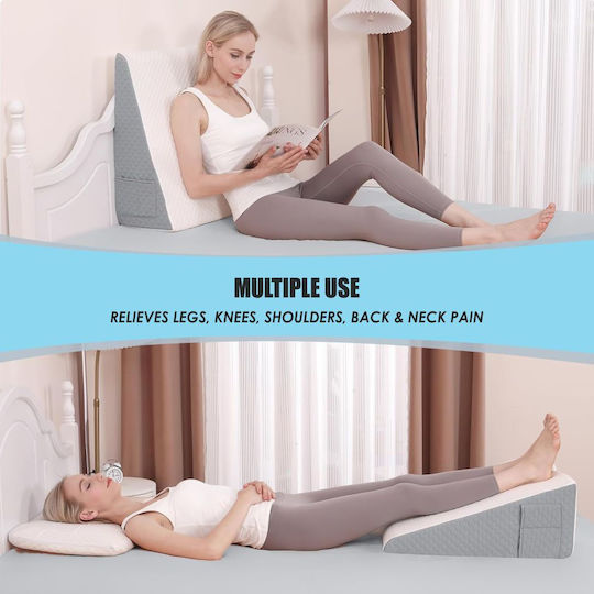 Възглавница Клин за Врат Memory Foam 61x61x25.5cm Бяла