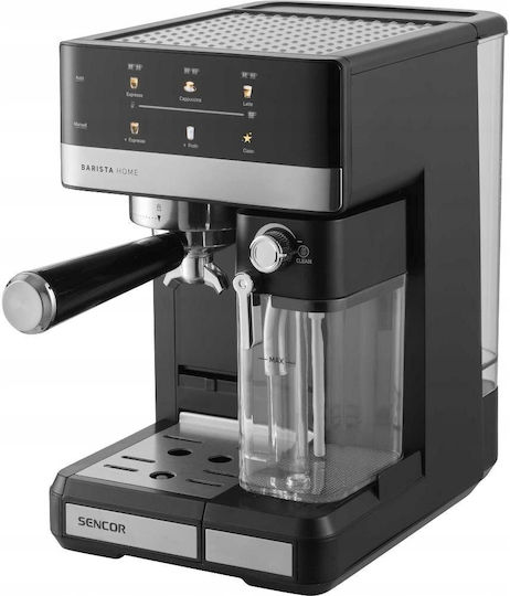 Sencor Автоматична Еспресо Кафемашина 1350W 20bar За Cappuccino Черна SES 4060BK