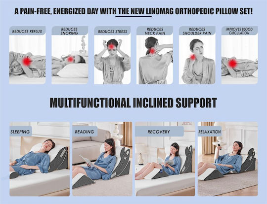 Ιατρικό Μαξιλάρι Αυχένα Memory Foam Λευκό