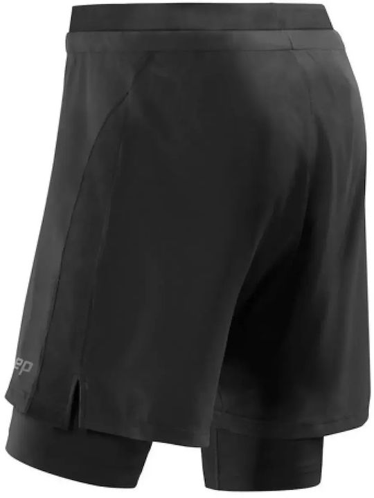 2-in-1 Sport Herren Shorts Schwarz