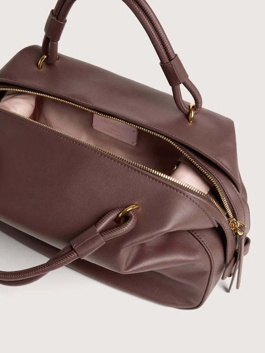 Geantă Tote Dama din Piele Burgundy