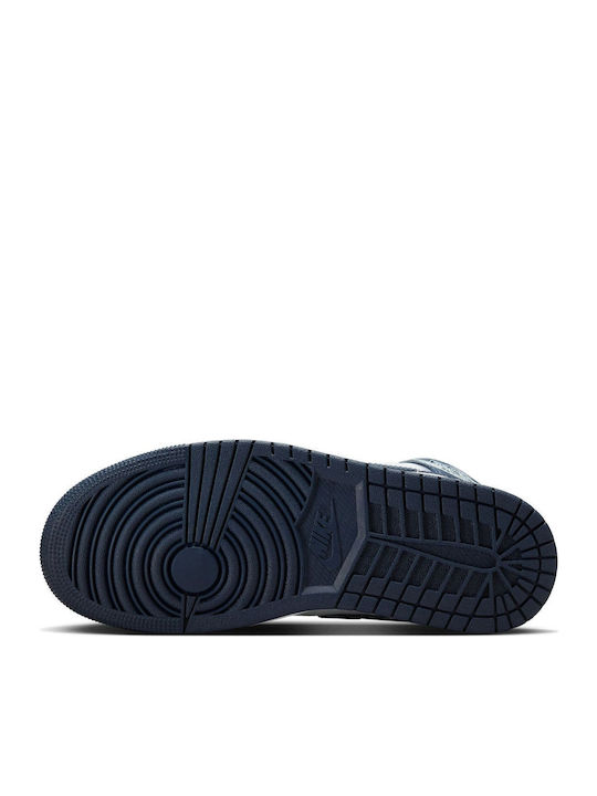Jordan 1 Mid Ghete Pentru Femei Albastru Marin
