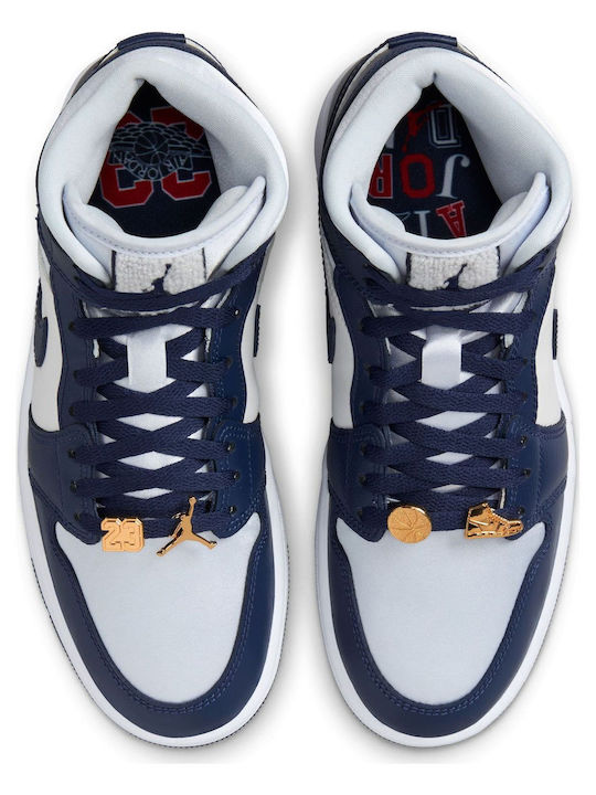 Jordan 1 Mid Ghete Pentru Femei Albastru Marin