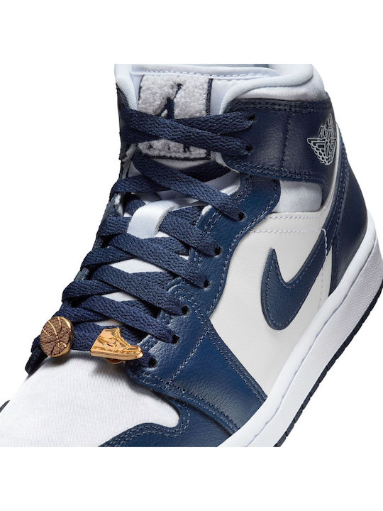 Jordan 1 Mid Ghete Pentru Femei Albastru Marin