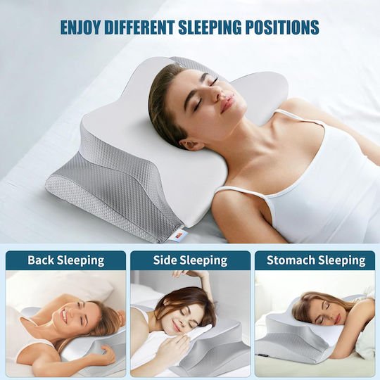 Ιατρικό Μαξιλάρι Αυχένα Memory Foam 40x18x18cm Μπεζ