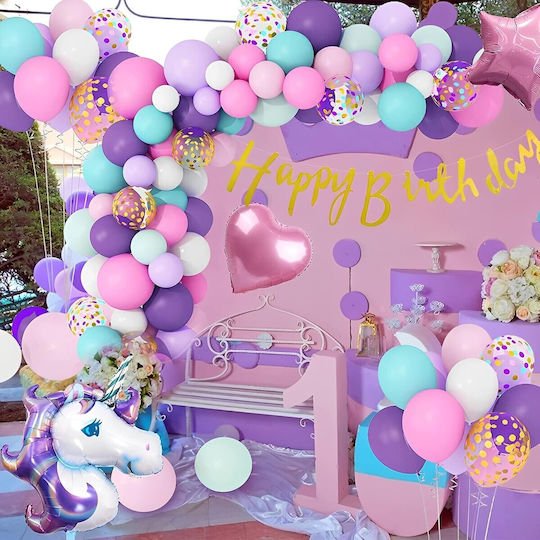 Balon Zi De Naștere Unicorn Folie Jumbo Alb 115 cm