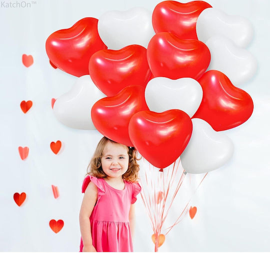 Set 10 Baloane Inimi Latex Albe 25 cm