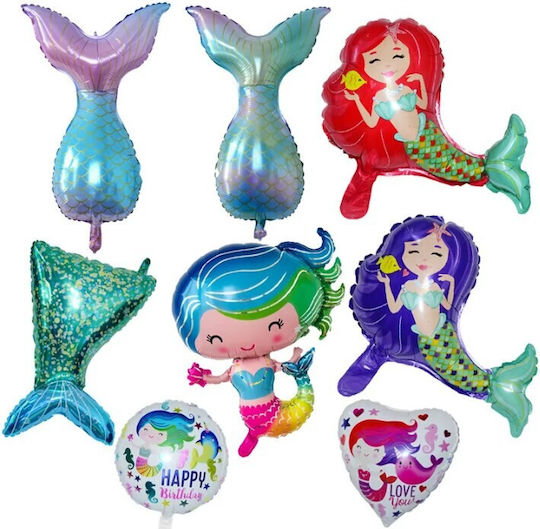 Balon Zi De Naștere Sirenă Folie Roșu 39 cm