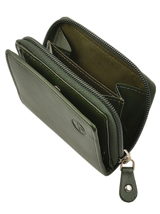 Small Leather Women's Wallet with RFID Green