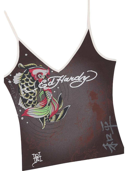 Women's Sleeveless Brown Blouse