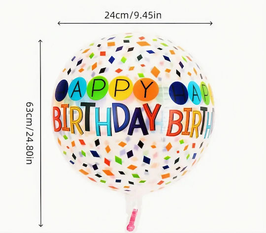 Balon Zi De Naștere Folie Jumbo Alb 63 cm
