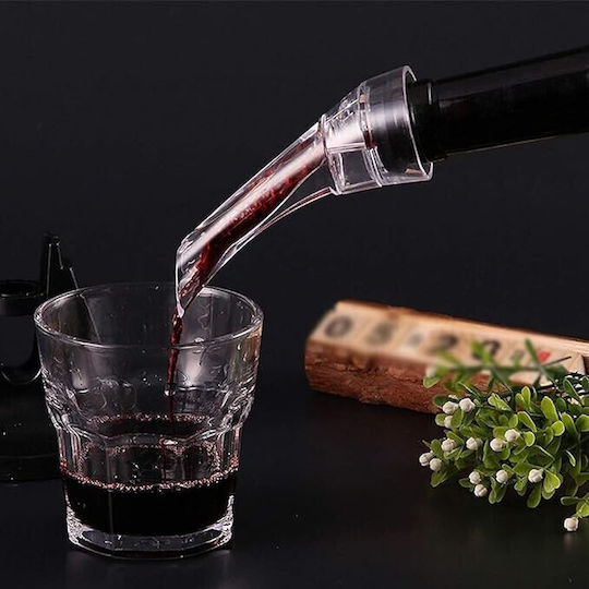2in1 Aerator de Vin Turnător Flippy Decantare Fără Picurare Fără Vărsare 18x10x8cm Negru