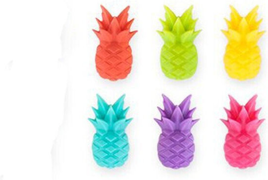Set 6 Gläser Zubehör Flippy Partys Cocktails Silikon Ananas Design Mehrfarbig