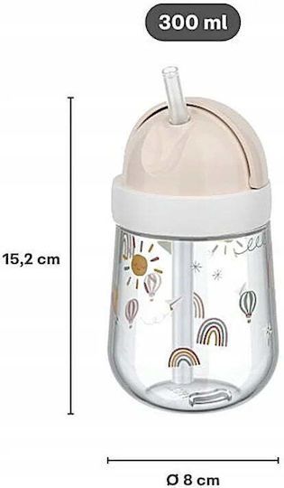 Mepal Детска Чашка с Дръжки и Сламка от Пластмаса Бежова 300ml за 9m+