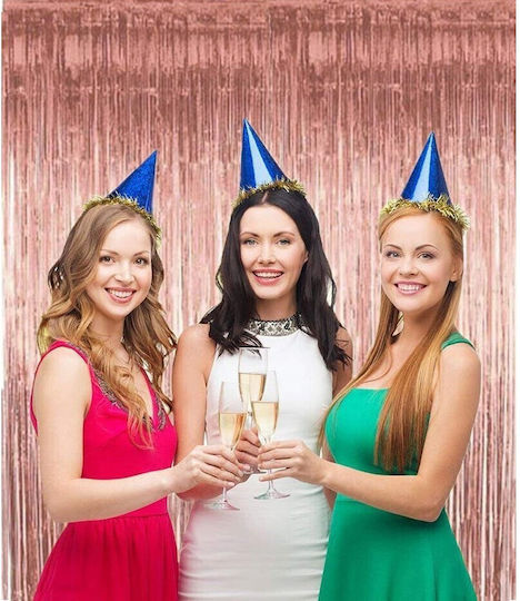 Perdea Franjurată Flippy Decorațiuni Pentru Petreceri Model Fundal Foto Decorațiune Colorată Pentru Petreceri Dimensiune 100x200 Cm Roz Auriu