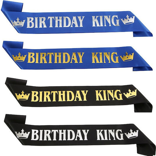 Panglică Aniversară Flippy Birthday King Design Temă Aniversară 160x9,5 Cm Albastră