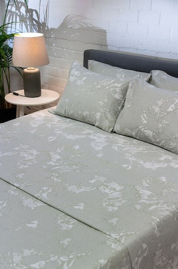 Viokarpet Diamond 252 Подредба Чаршафи King Size с Еластична Лента 240x270см Лилаво Зелен (4 Бройки)