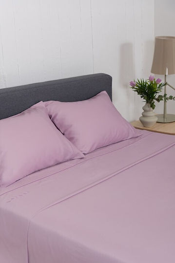 Viokarpet Уникална Подредба Чаршафи King Size с Еластична Лента 240x270см Лилави 4 Бройки