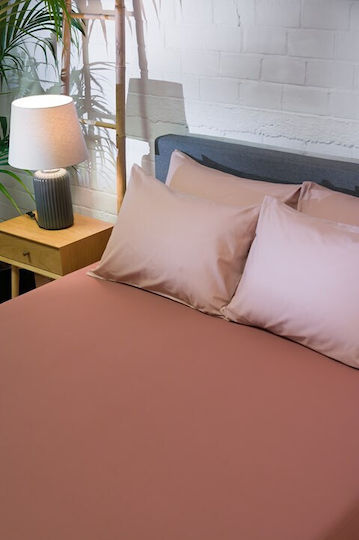 Βιοκαρπέτ Hue Σετ Σεντόνια King Size με Λάστιχο 240x260εκ. Taupe-amber (4τμχ)