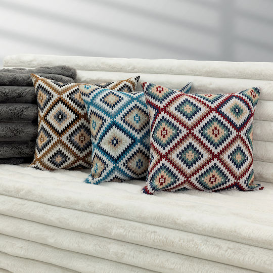 Lino Home Μαξιλαροθήκη Almeria Καφέ 43x43εκ. Lino Home Μαξιλαροθήκη Almeria Καφέ 43x43εκ.