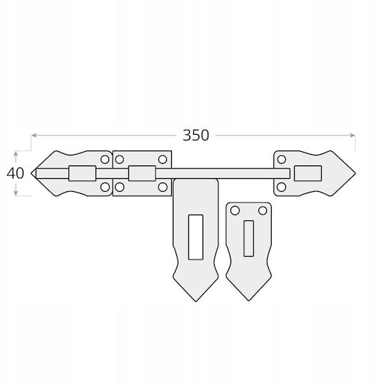 Domax Türgriff & Haken Vorhängeschloss 40mm Schwarzer