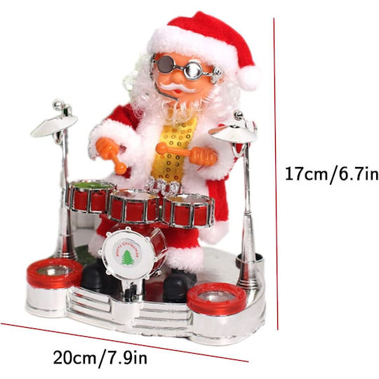 Decorative Christmas Santa With Musical Red 20x17cm